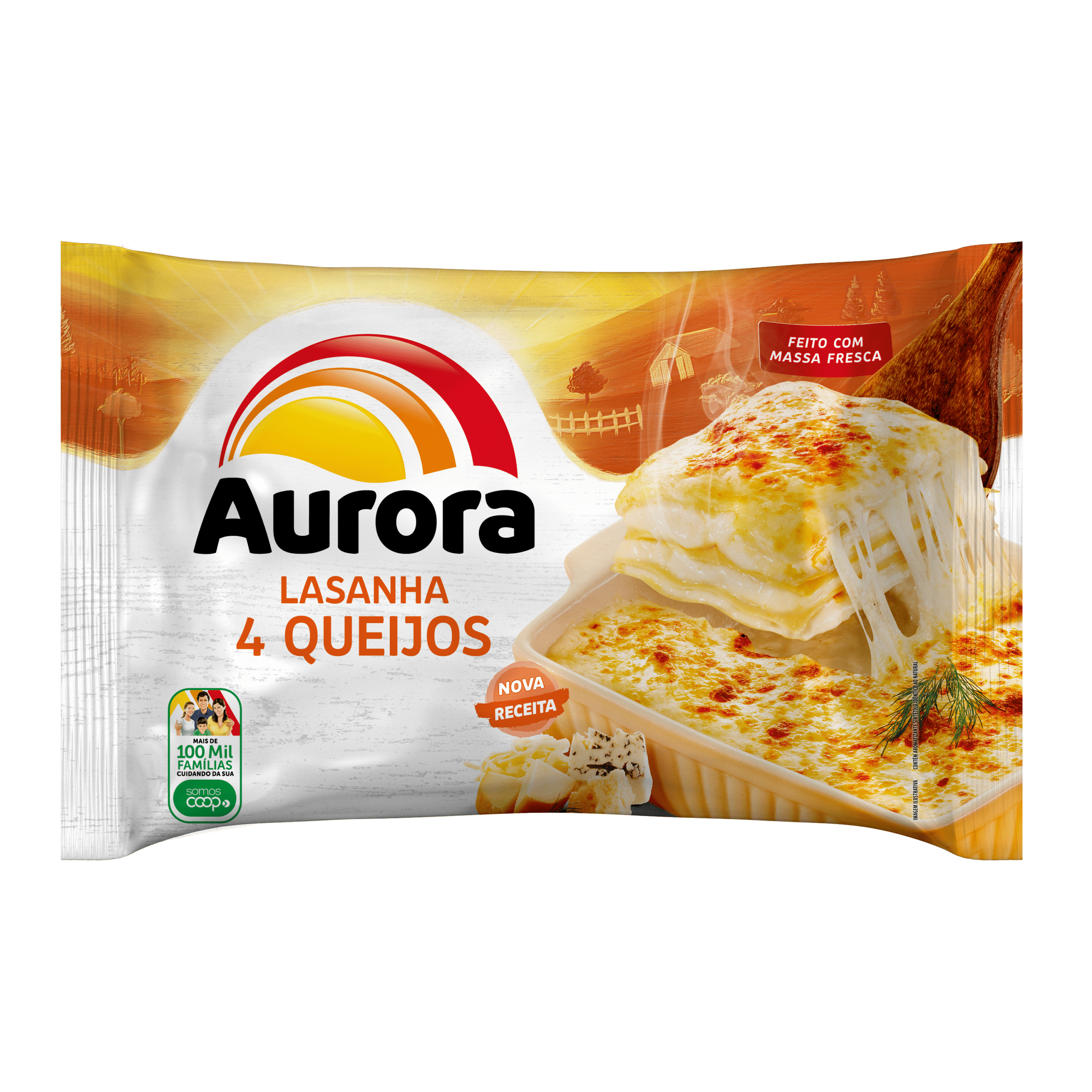 2654 - LASANHA 4 QUEIJOS AURORA 600g