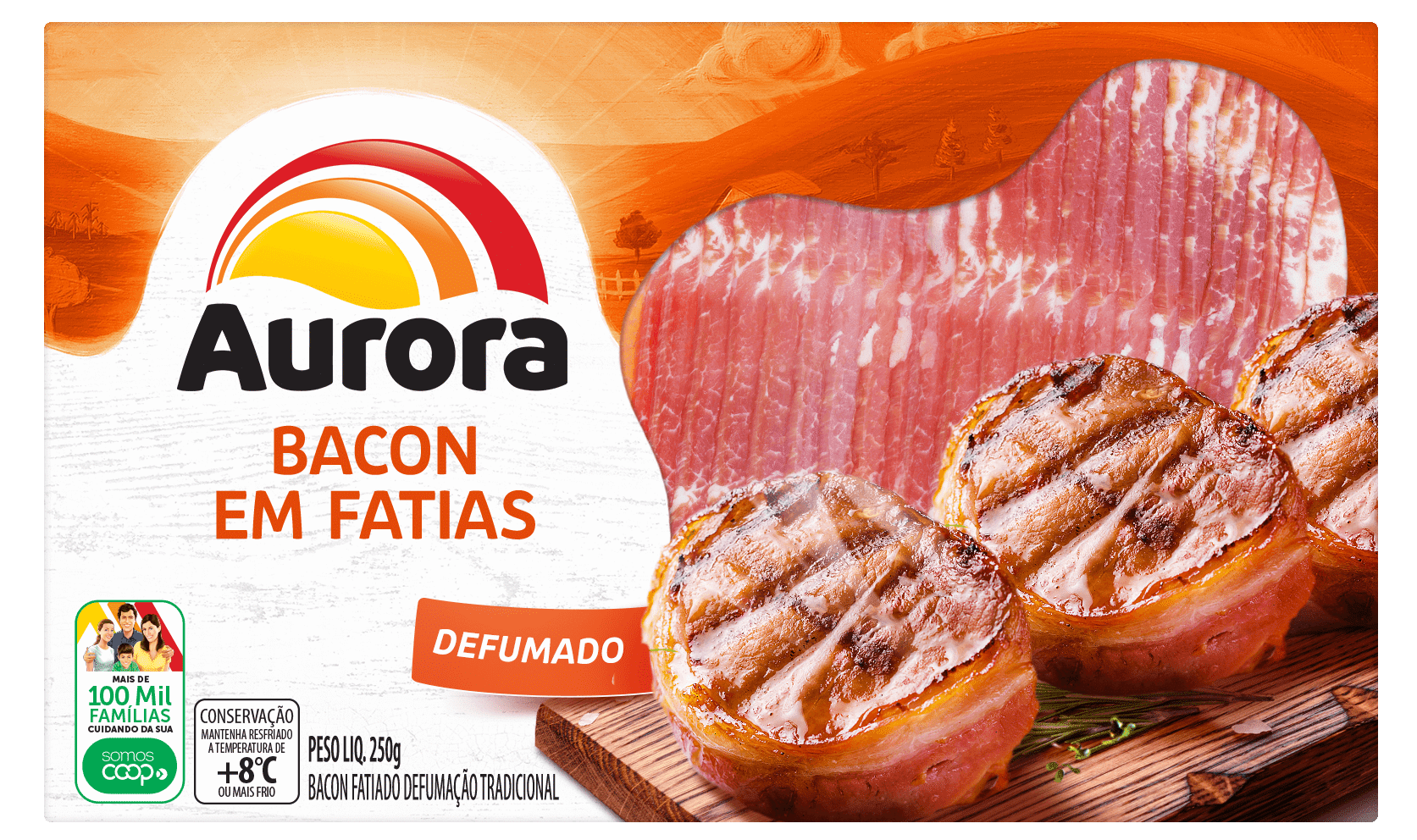305 - Bacon Fatiado Aurora 250g
